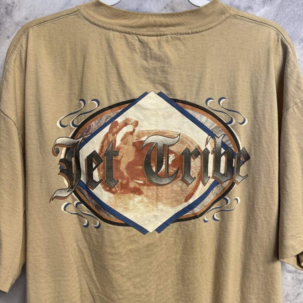 Vintage 90s Jet Ski T Shirt Mens XL 25.5x30 Jet Tribe Brown Single Stitch